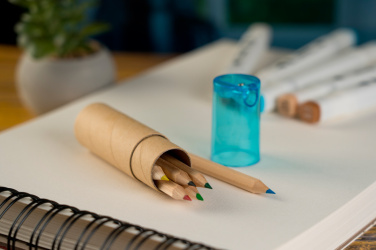 Logo trade promotional products image of: Wooden crayons BECKY