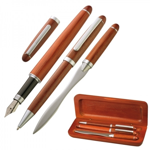 Logo trade promotional gifts picture of: Rosewood writing set BANGKOK