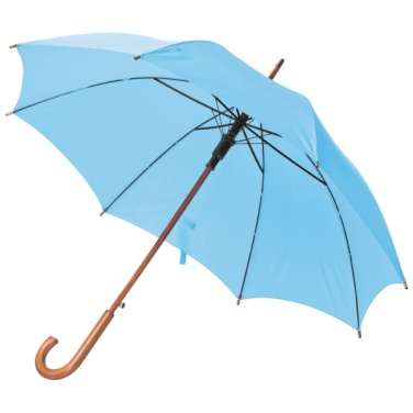 Logo trade promotional gift photo of: Wooden automatic umbrella NANCY