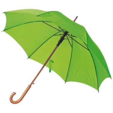 Logo trade promotional gift photo of: Wooden automatic umbrella NANCY