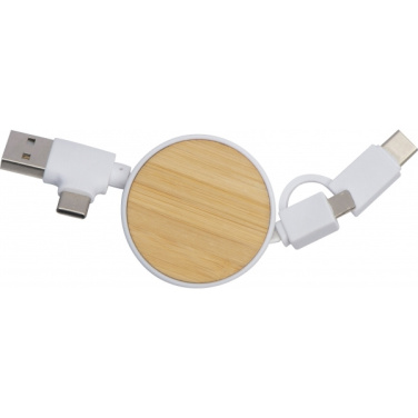 Logotrade promotional giveaway image of: Bamboo charging cable GRONINGEN