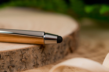 Logo trade corporate gifts picture of: Wooden ballpen with touch function ERFURT
