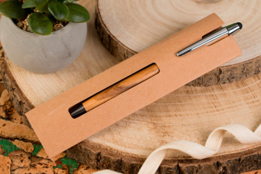 Logo trade promotional giveaways picture of: Wooden ballpen with touch function ERFURT