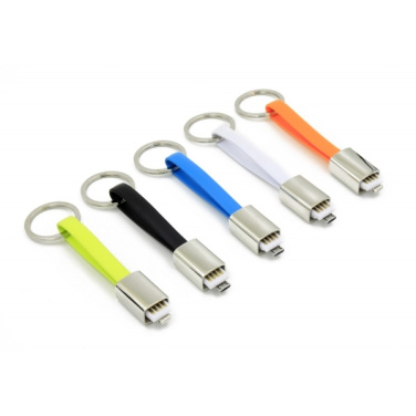 Logo trade promotional gifts picture of: Data transfer cable and keyring
