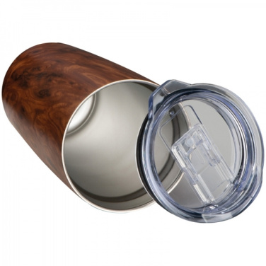 Logotrade promotional giveaway image of: Stainless steel mug with wooden look COSTA RICA 550 ml