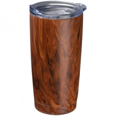 Logo trade promotional item photo of: Stainless steel mug with wooden look COSTA RICA 550 ml