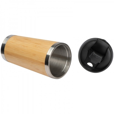 Logotrade promotional item picture of: Stainless steel mug BAMBOOGARDEN 400 ml
