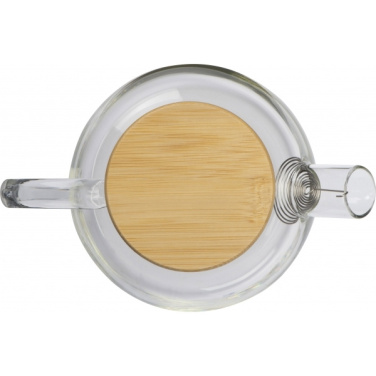 Logo trade promotional products picture of: Glass jug with bamboo lid FRANKFURT 1000ml