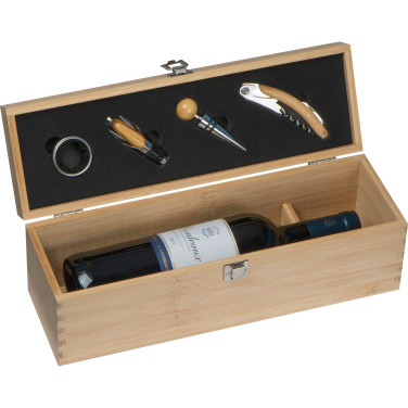 Logo trade promotional items image of: Wooden wine box SAINT-ETIENNE