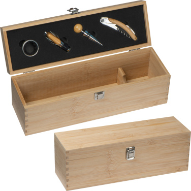 Logo trade promotional giveaways picture of: Wooden wine box SAINT-ETIENNE