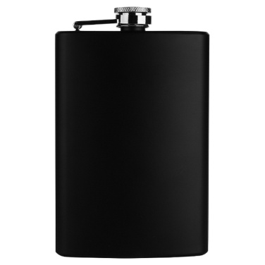 Logotrade business gift image of: Hip flask OLYMPOS Schwarzwolf