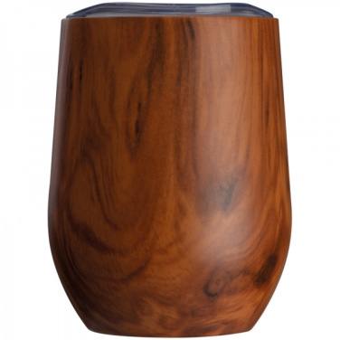 Logotrade promotional item image of: Stainless steel mug with wooden look BRIGHTON 380 ml