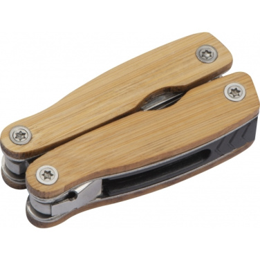 Logo trade promotional giveaways image of: Multifunction tool bamboo LEEDS