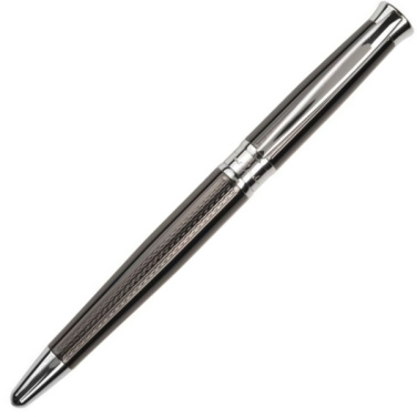 Logo trade promotional items image of: Metal set of ballpoint pen and roller ROI