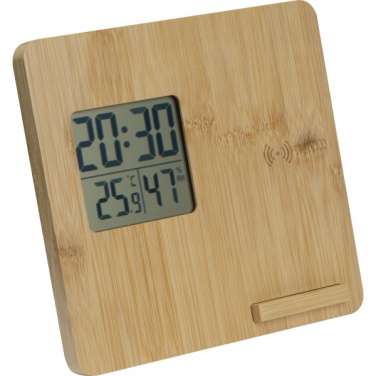 Logo trade promotional products picture of: Bamboo weather station GRANADA