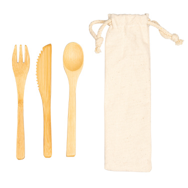 Logo trade business gifts image of: Bamboo cutlery set BONNEVILLE