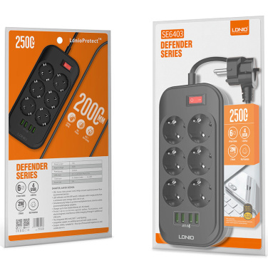 Logo trade corporate gift photo of: Power strip with USB ports