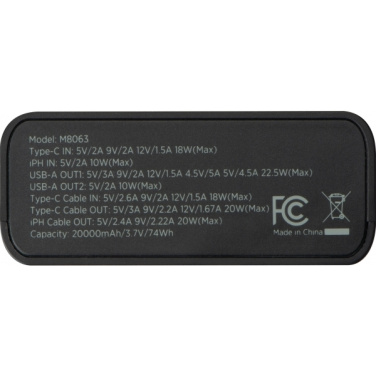 Logo trade promotional gift photo of: Power bank 20 000 mAh MARABELLA MoLu