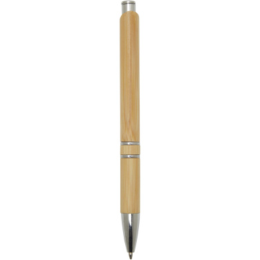 Logo trade advertising products picture of: Wicker bamboo ballpoint pen