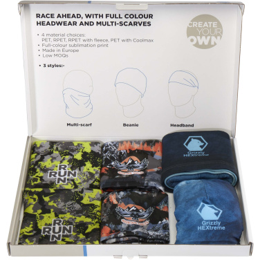 Logo trade promotional items image of: Sublimation headwear sample box