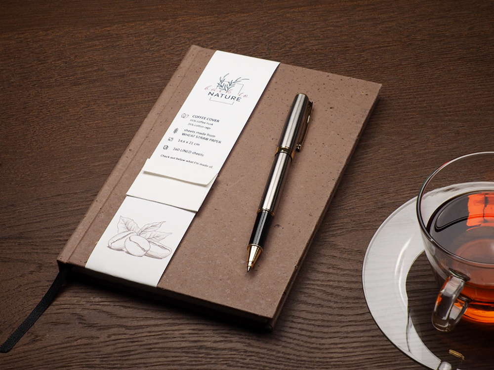 Logotrade promotional gift image of: Recycled Coffee Notebook 209733900