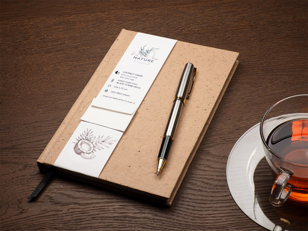 Logotrade promotional merchandise picture of: Recycled Coconut Notebook 209734100