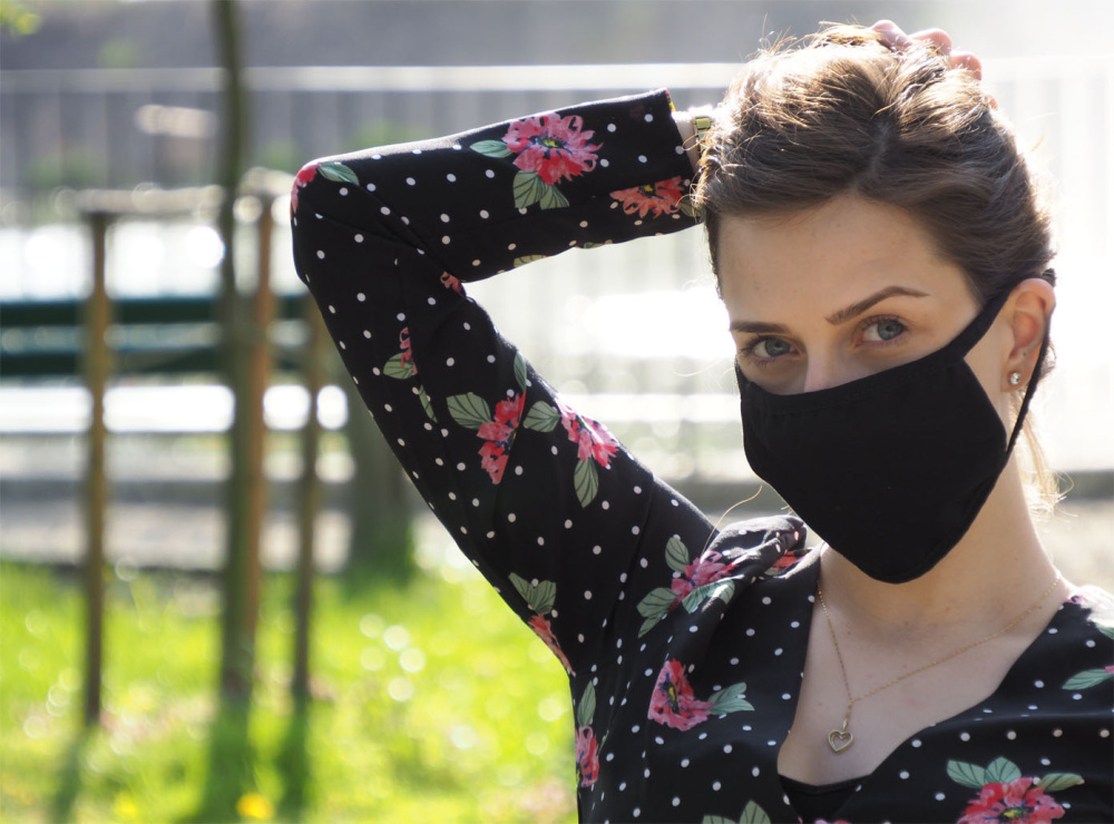 Logo trade promotional merchandise image of: MARS PRO cotton mask (size L) with pocket and HEPA filter 1570165
