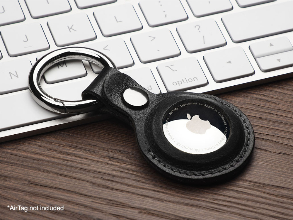 Logo trade promotional merchandise image of: Keyring with holder for AirTag 1914141