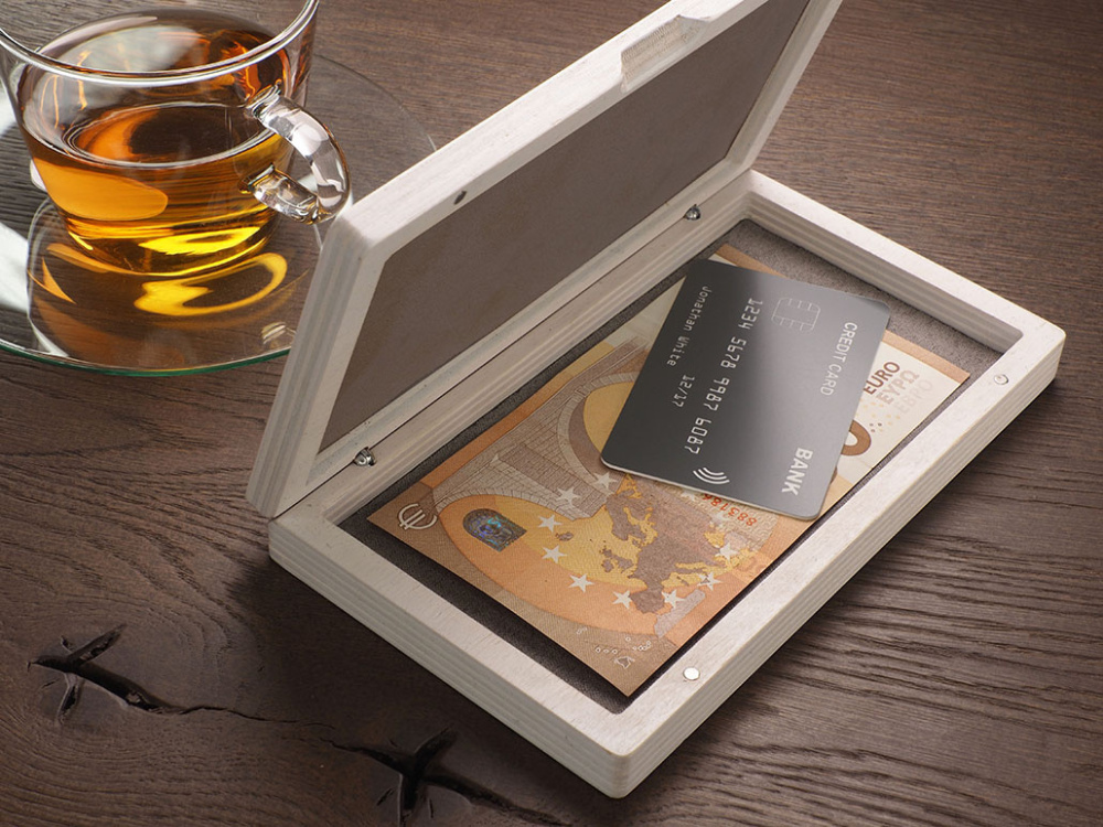 Logo trade promotional gifts image of: Wooden bill box 1816121