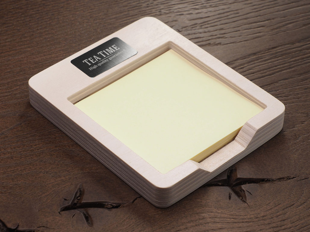 Logotrade promotional item picture of: Wooden memo card box 1832121