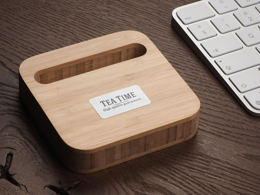 Logo trade promotional giveaways image of: Wooden telephone stand 1848292