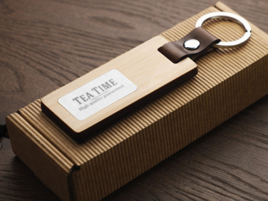 Logo trade promotional giveaways image of: Wooden keyring 1853292