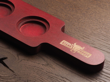 Logo trade corporate gifts image of: Wooden 3 Shot Serving Board 1863121