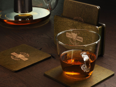 Logo trade promotional items picture of: Wooden box with 4 coasters 1871121
