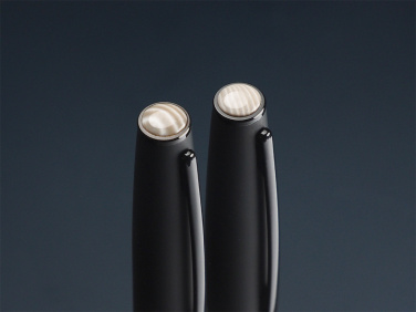 Logo trade promotional merchandise image of: Striped Flint Pen set 1284036