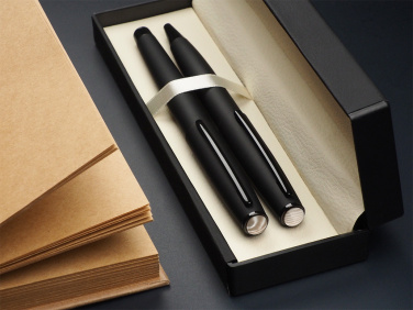 Logotrade corporate gift picture of: Striped Flint Pen set 1284036