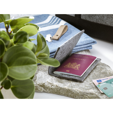 Logo trade business gifts image of: Identify GRS RPET Felt passport holder
