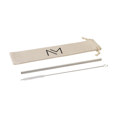 Logo trade corporate gifts picture of: Reusable 1 piece ECO Straw Set stainless-steel straw