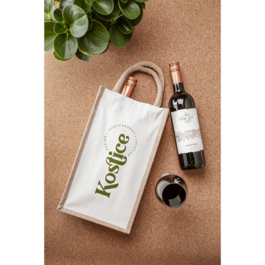Logotrade corporate gifts photo of: Jute Canvas Double Wine Bag