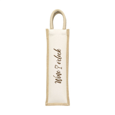 Logo trade promotional gifts picture of: Jute Canvas Wine Bag