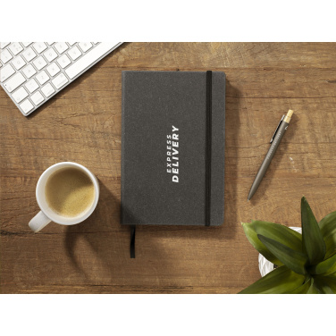 Logo trade promotional products image of: Montana Recycled Leather Paper Notebook A5