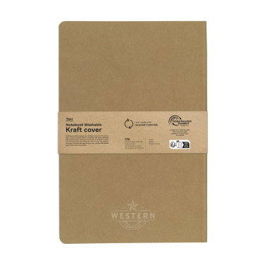 Logotrade promotional giveaways photo of: Paper Notebook GRS Washable Kraft Cover A5