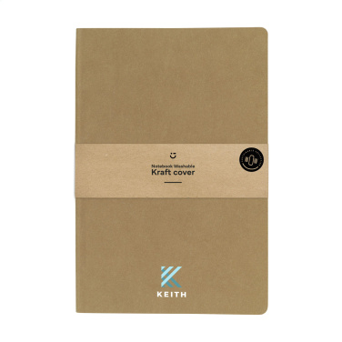 Logotrade promotional giveaway picture of: Paper Notebook GRS Washable Kraft Cover A5