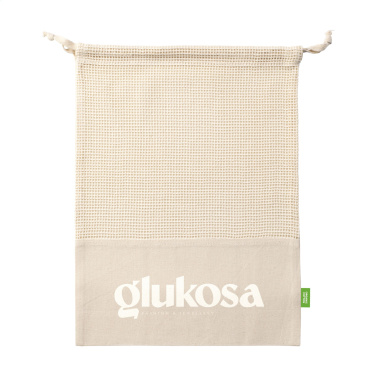 Logotrade advertising product picture of: Natura Organic GOTS Mesh Bag (120 g/m²) fruit bag