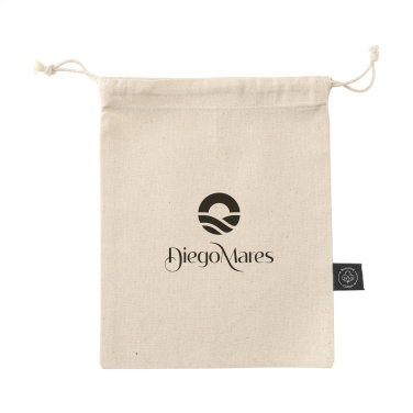 Logotrade promotional gifts photo of: Gift Pouch Natural GRS Recycled Cotton (150 g/m²) S