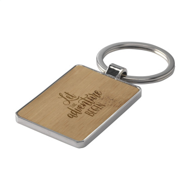 Logo trade business gifts image of: Bamboo Key Rectangle keyring