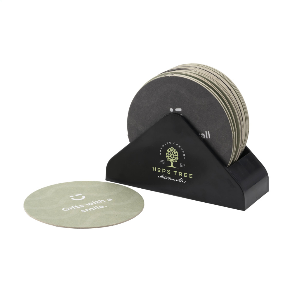 Logotrade promotional giveaway image of: Recycled Holder Beer Coasters