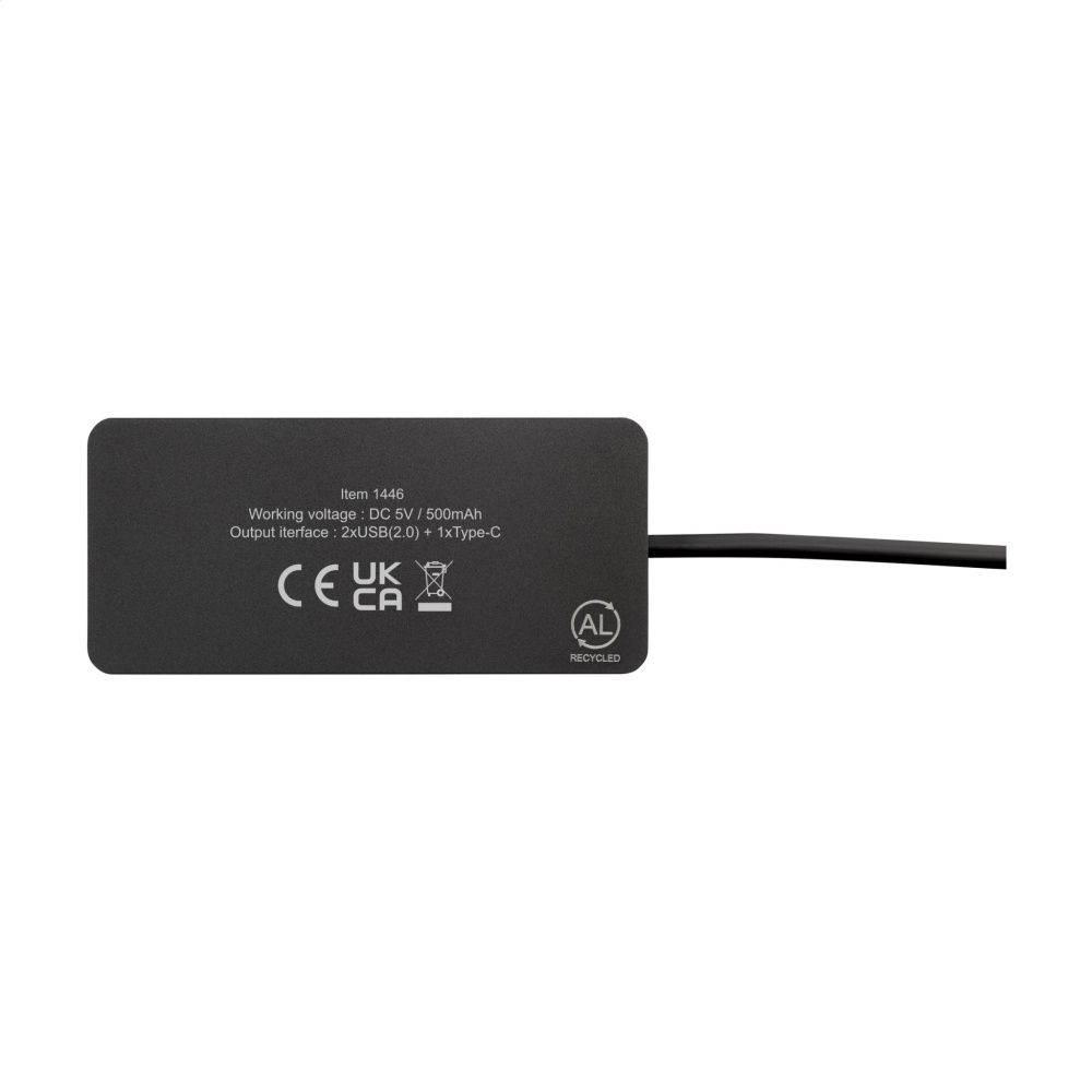 Logotrade advertising product picture of: Tecco GRS Recycled Alu USB Hub