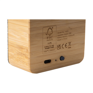 Logo trade promotional items image of: Sonido 5W Bamboo wireless speaker