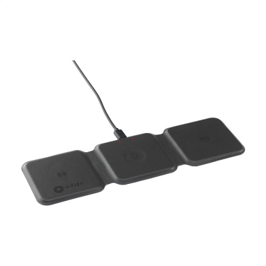 Logo trade promotional merchandise photo of: TriCharge RCS  Recycled PU Wireless Charger